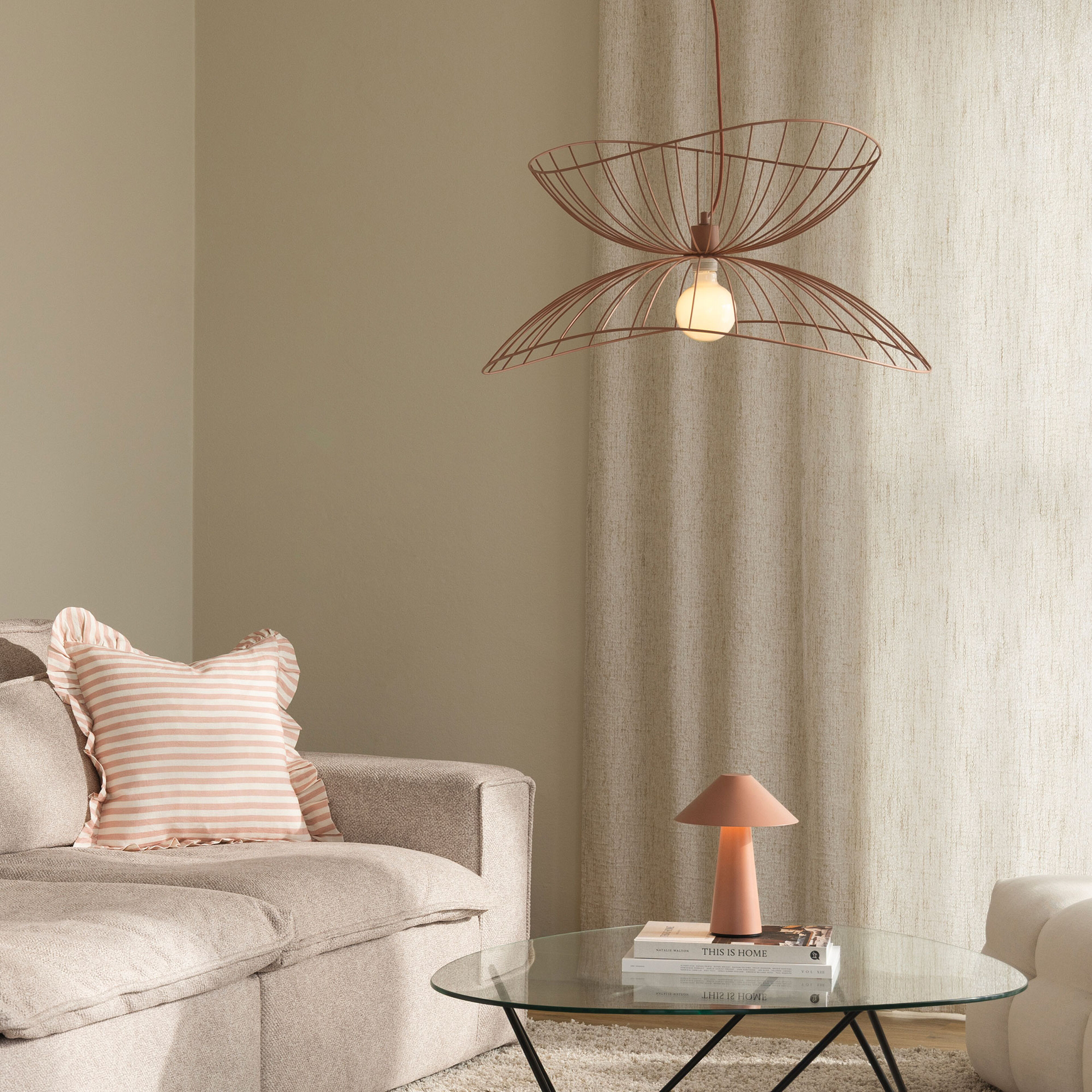 Ray pendel 70 cm, dusty pink