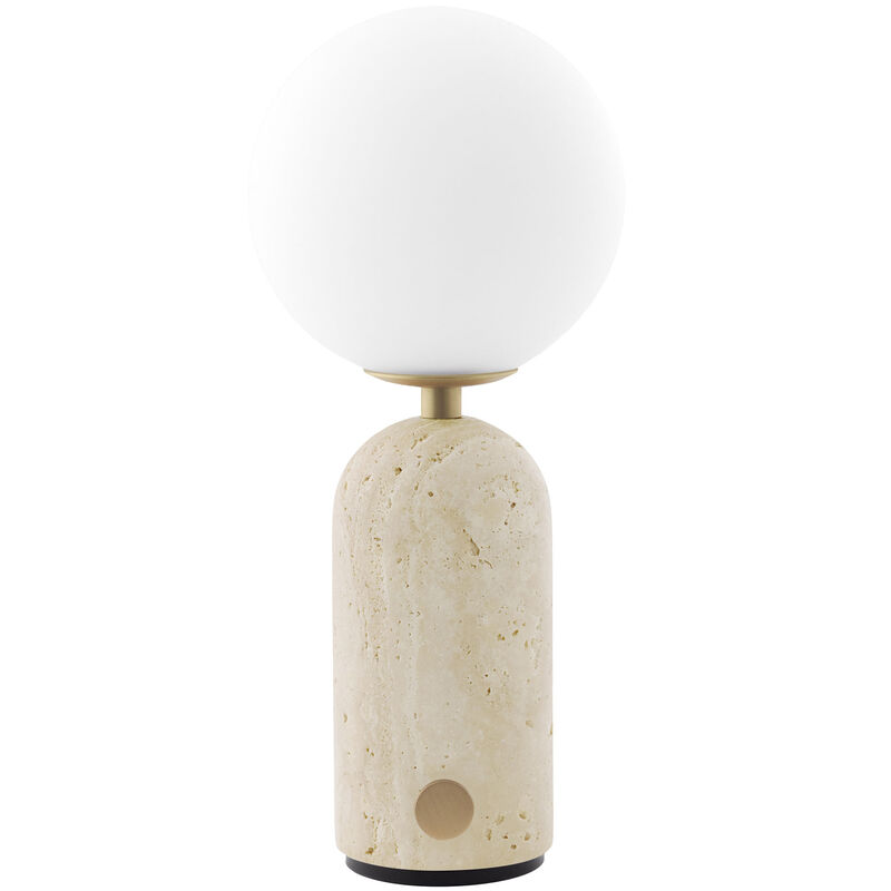 Torrano portabel bordslampa, beige travertine