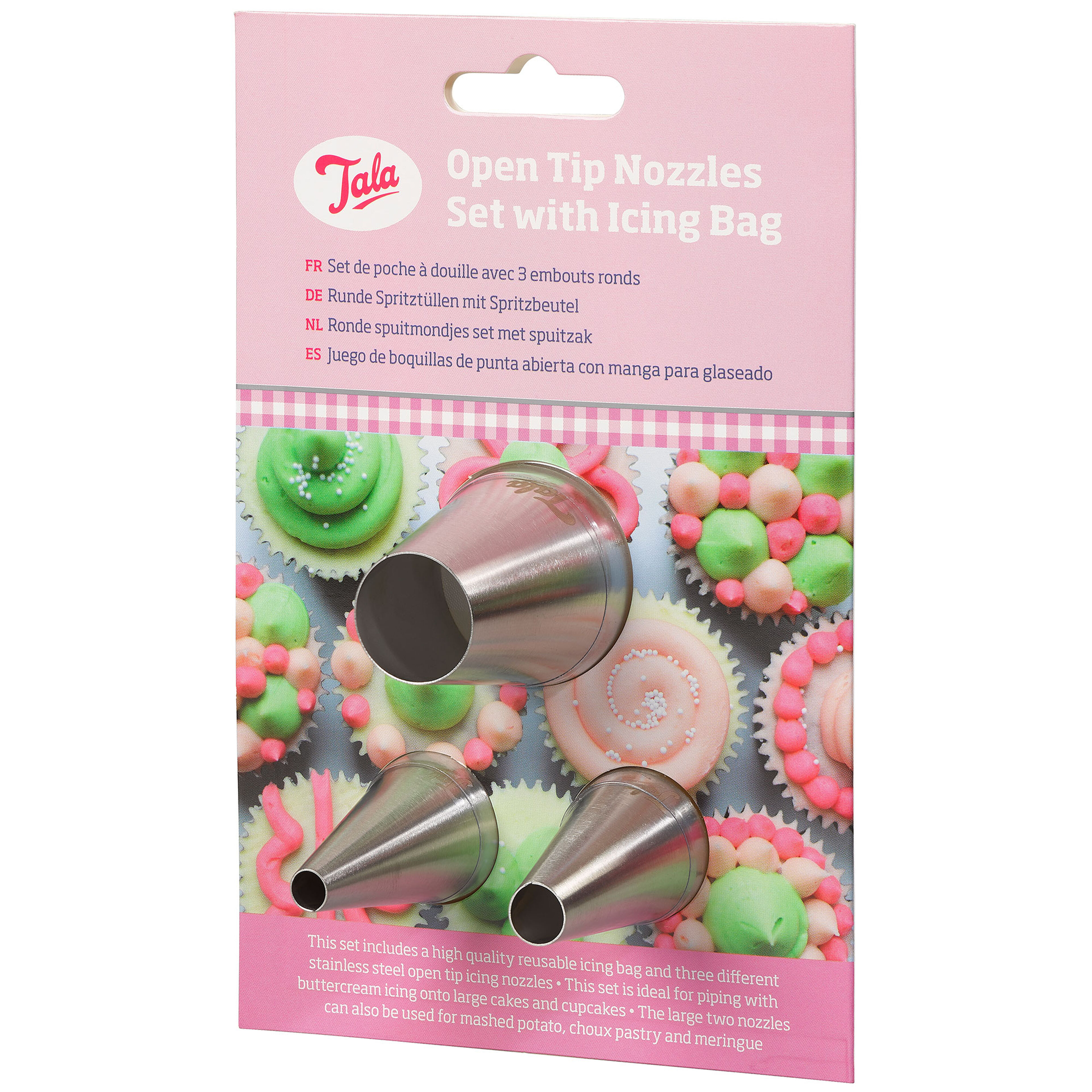 Spritsset med 3 öppna tyllar och spritspåse