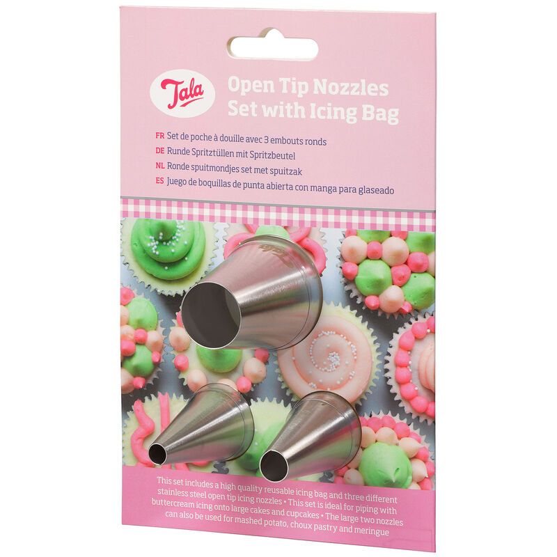 Spritsset med 3 öppna tyllar och spritspåse