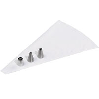 Dekorationsset med spritspåse och 3 tyllar, silver/vit