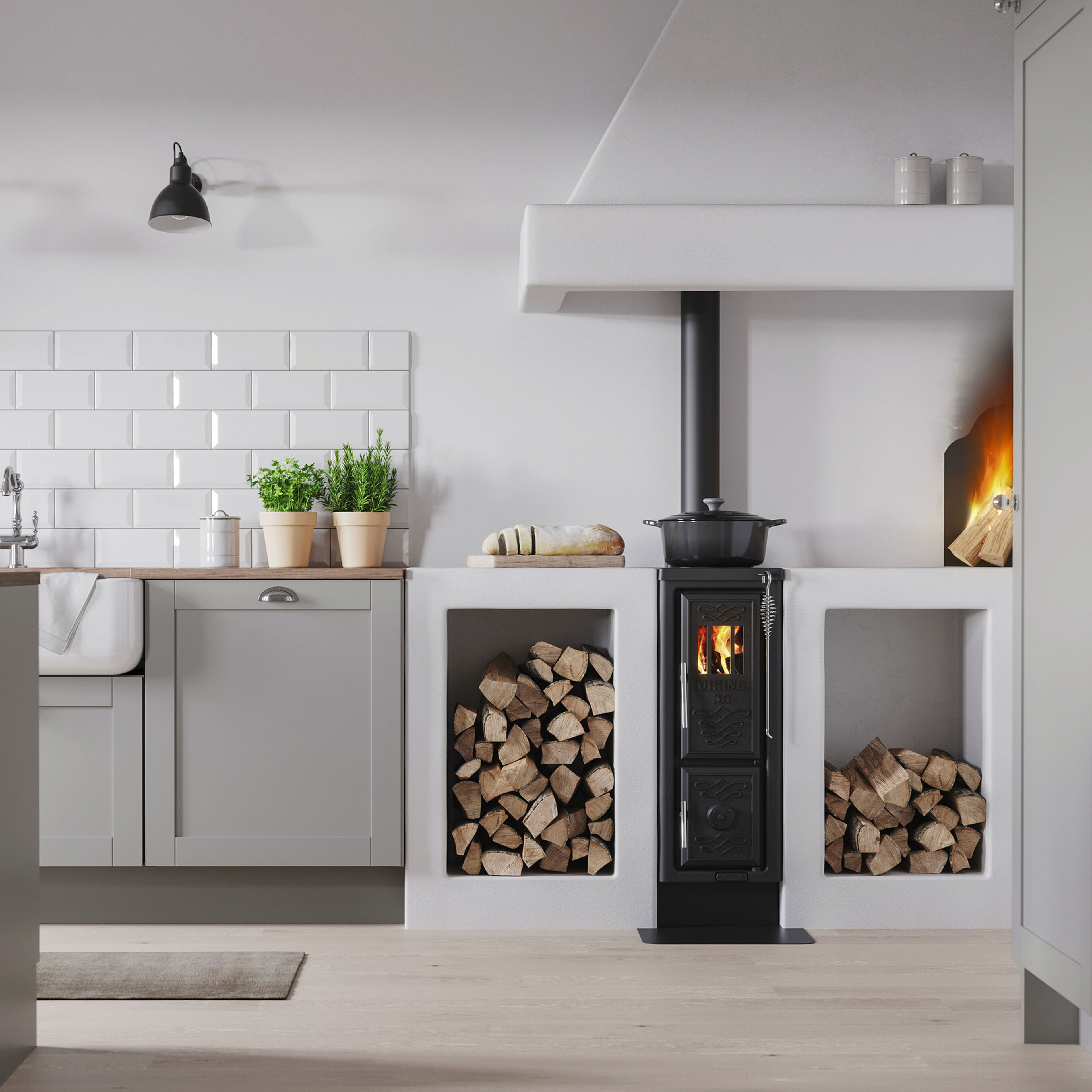 Viking 30 vedspis toppanslutning