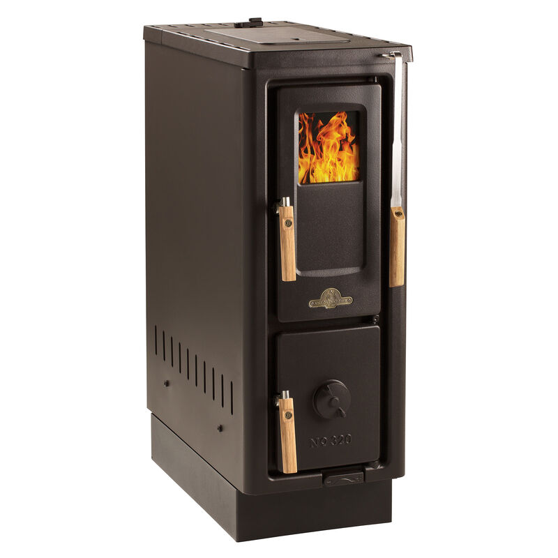 JD 320 brændekomfur, bagudgang