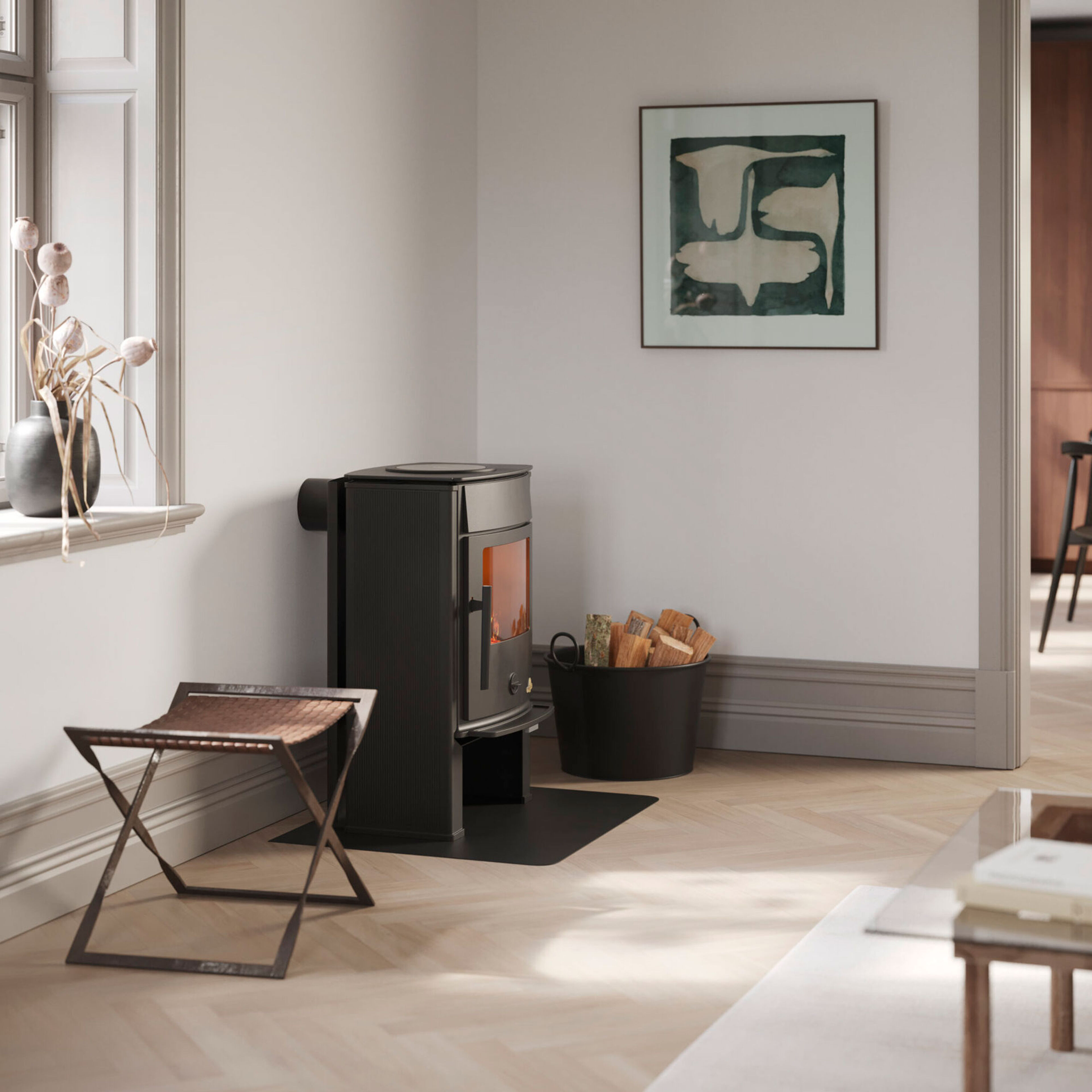 Oden 6300 konvektionsugn med kokplatta, svart