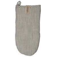 Grillhandske 16 x 30 cm smalstribet, salvie/hvid