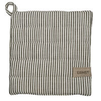 Grytlapp 23 × 25 cm smalrandig, salvia/vit