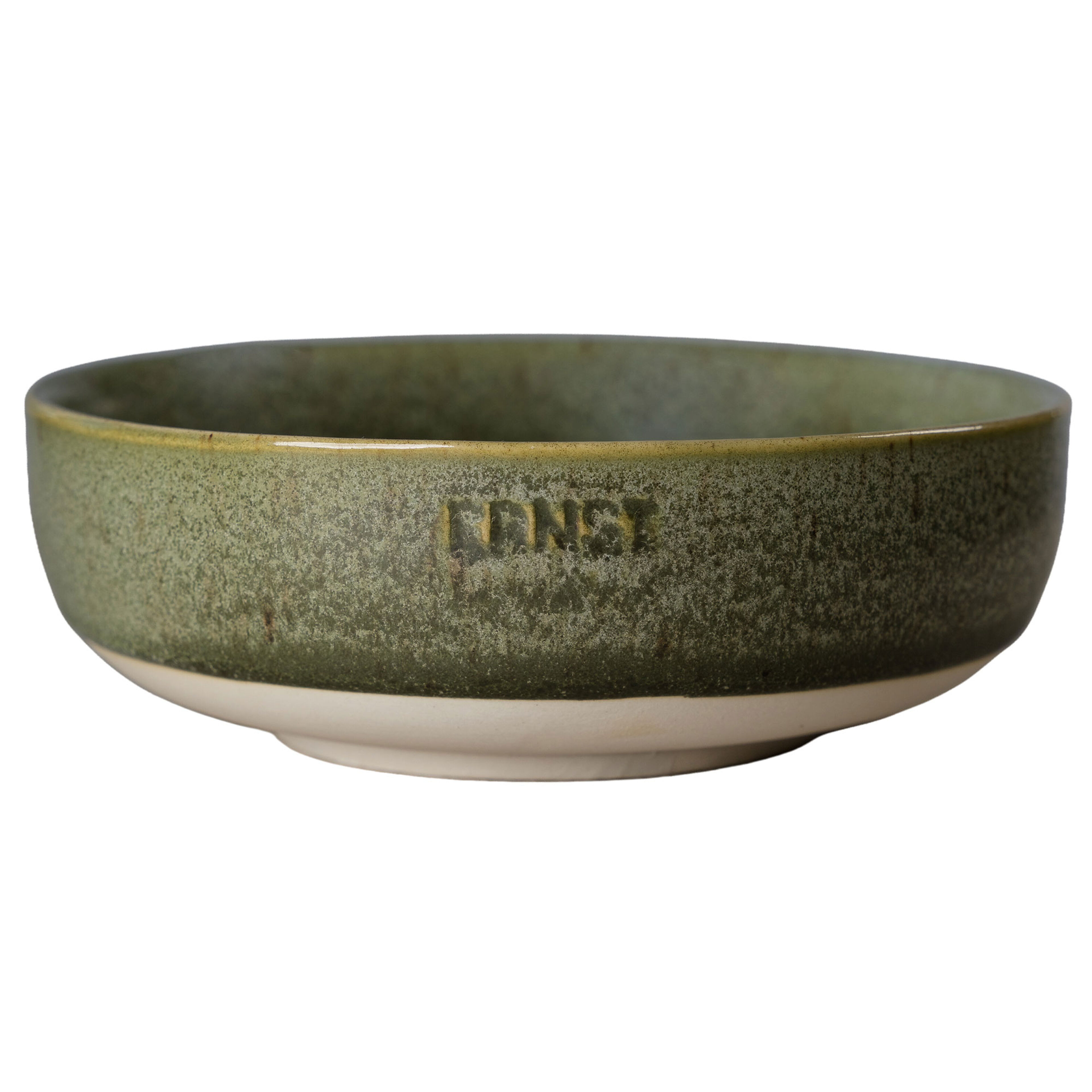 Skål 14 cm, grön/natur