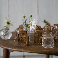 Glassvaser med mønster 3-pakning, rav