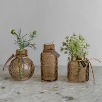 Glassvaser med mønster 3-pakning, rav