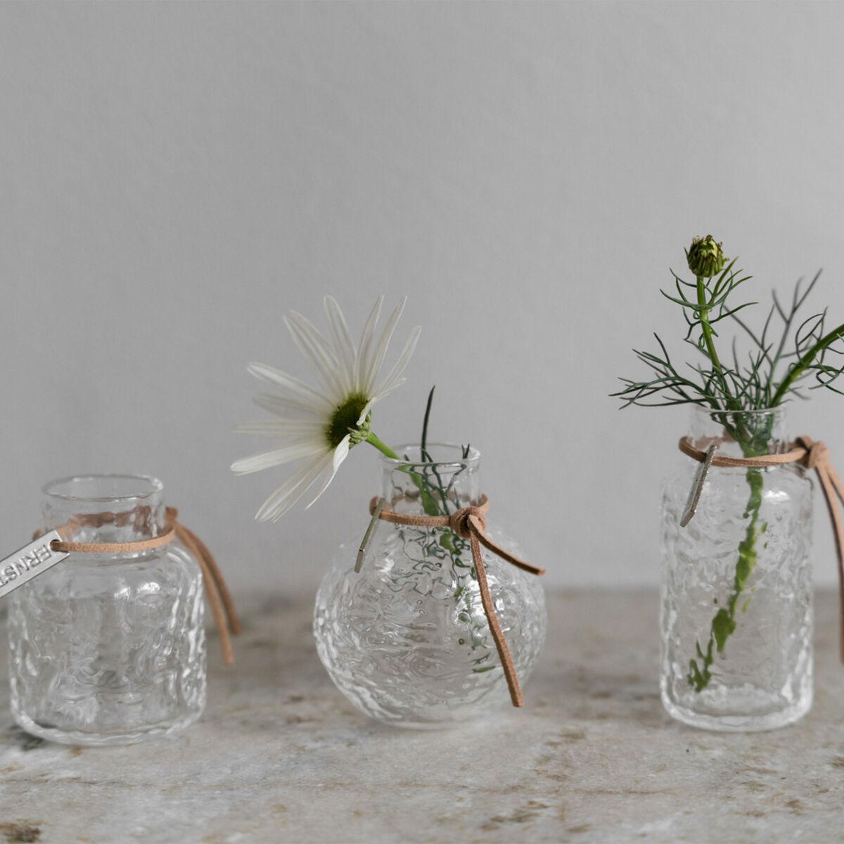 Glasvas mönster 3-pack, klar