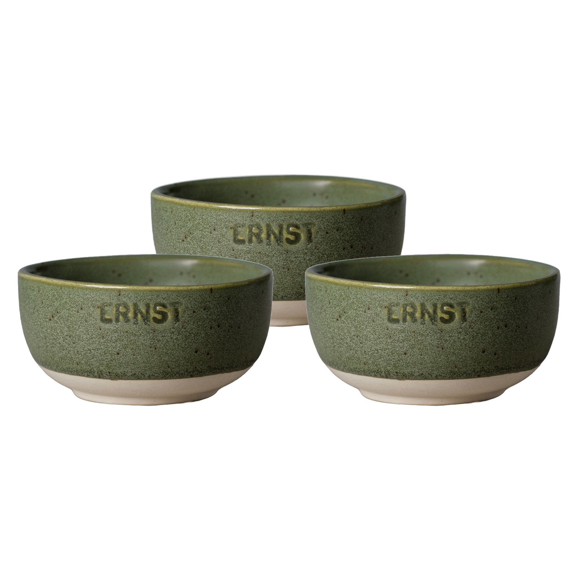 Ernst Skål grøn/natur 8 cm 3-pak