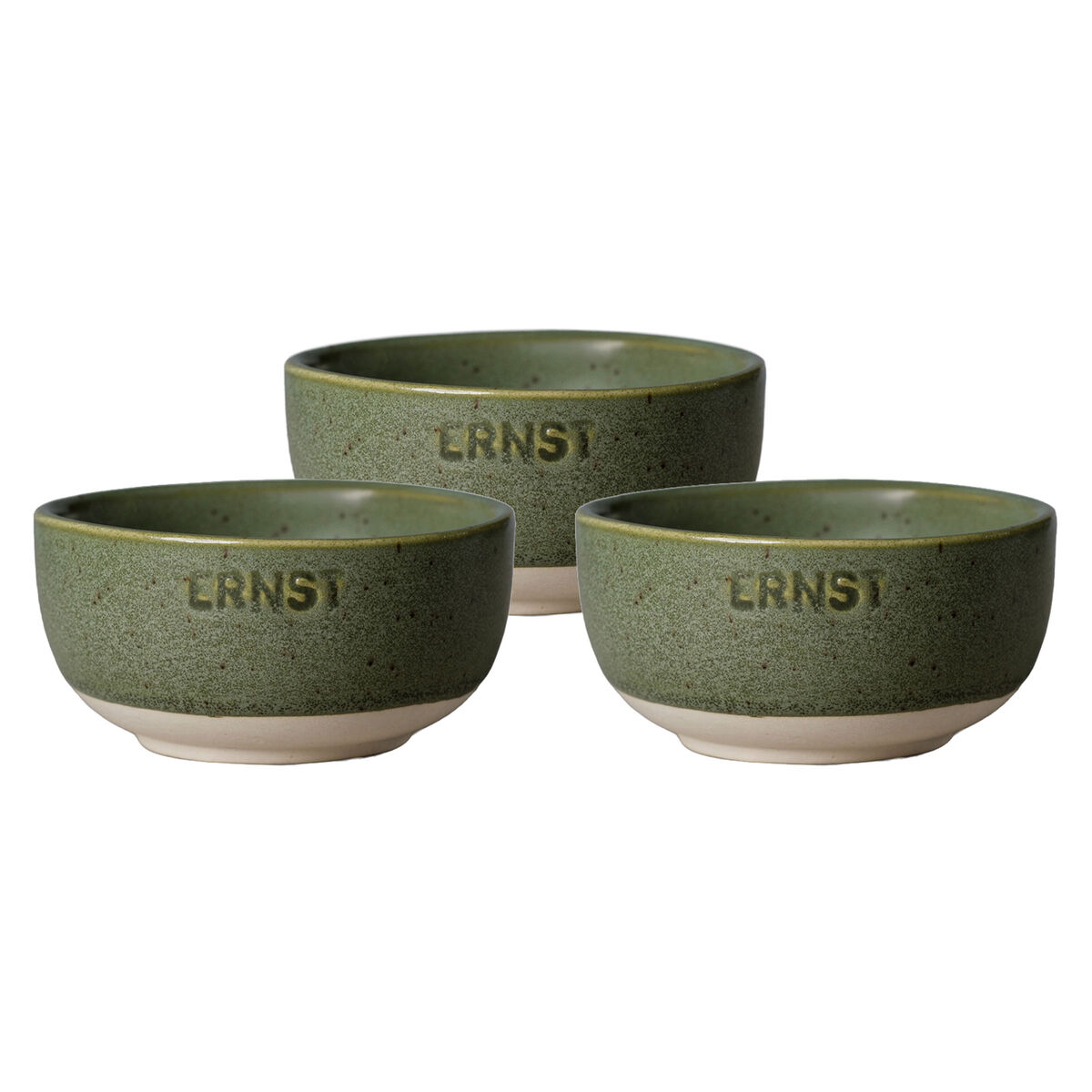 Skål grøn/natur 8 cm 3-pak