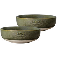 Skål grøn/natur 14 cm 2-pak
