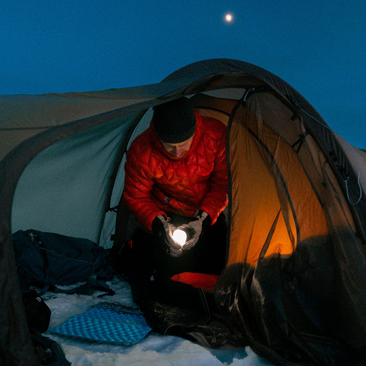 Glow Recharge campinglykt, blå