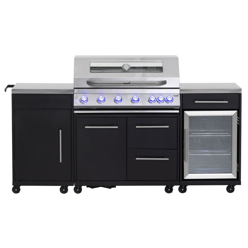 Topaz 6+1 gasolgrill och utekök med kylskåp