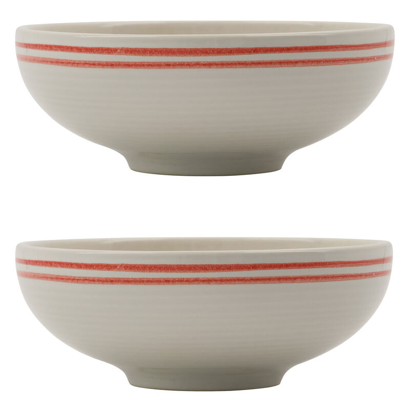 Bistro skål, rød/hvid, 2 stk.