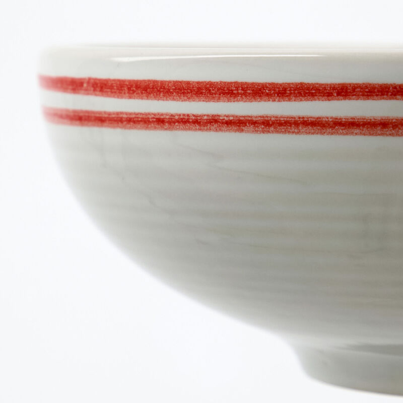 Bistro skål, rød/hvid, 2 stk.