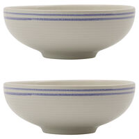 Bistro skål, blå/hvid, 2 stk.