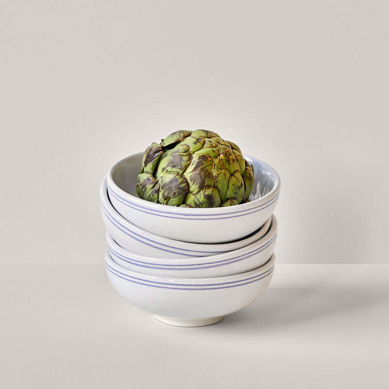 Bistro skål, blå/hvid, 2 stk.