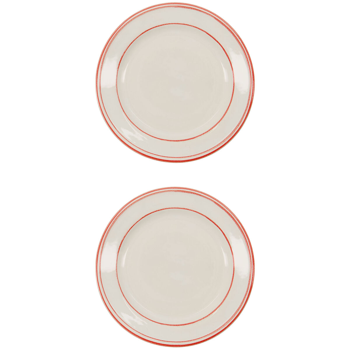 Bistro lautanen 21 cm, 2 kpl, punainen/valkoinen