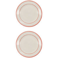 Bistro lunchtallrik 21 cm 2-pack, röd/vit