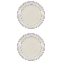 Bistro lunchtallrik 21 cm 2-pack, blå/vit