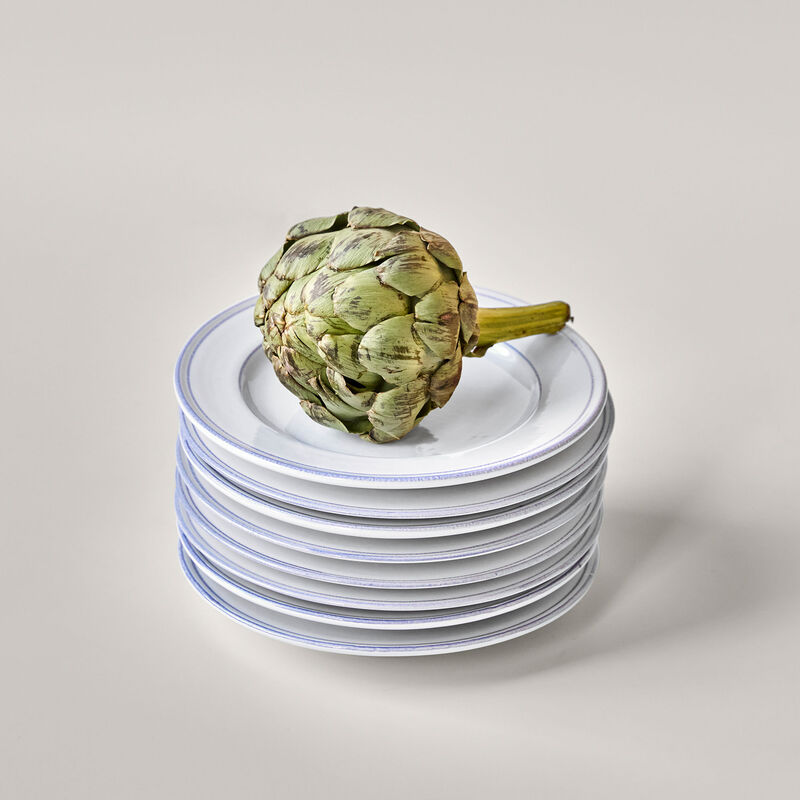 Bistro lunchtallrik 21 cm 2-pack, blå/vit