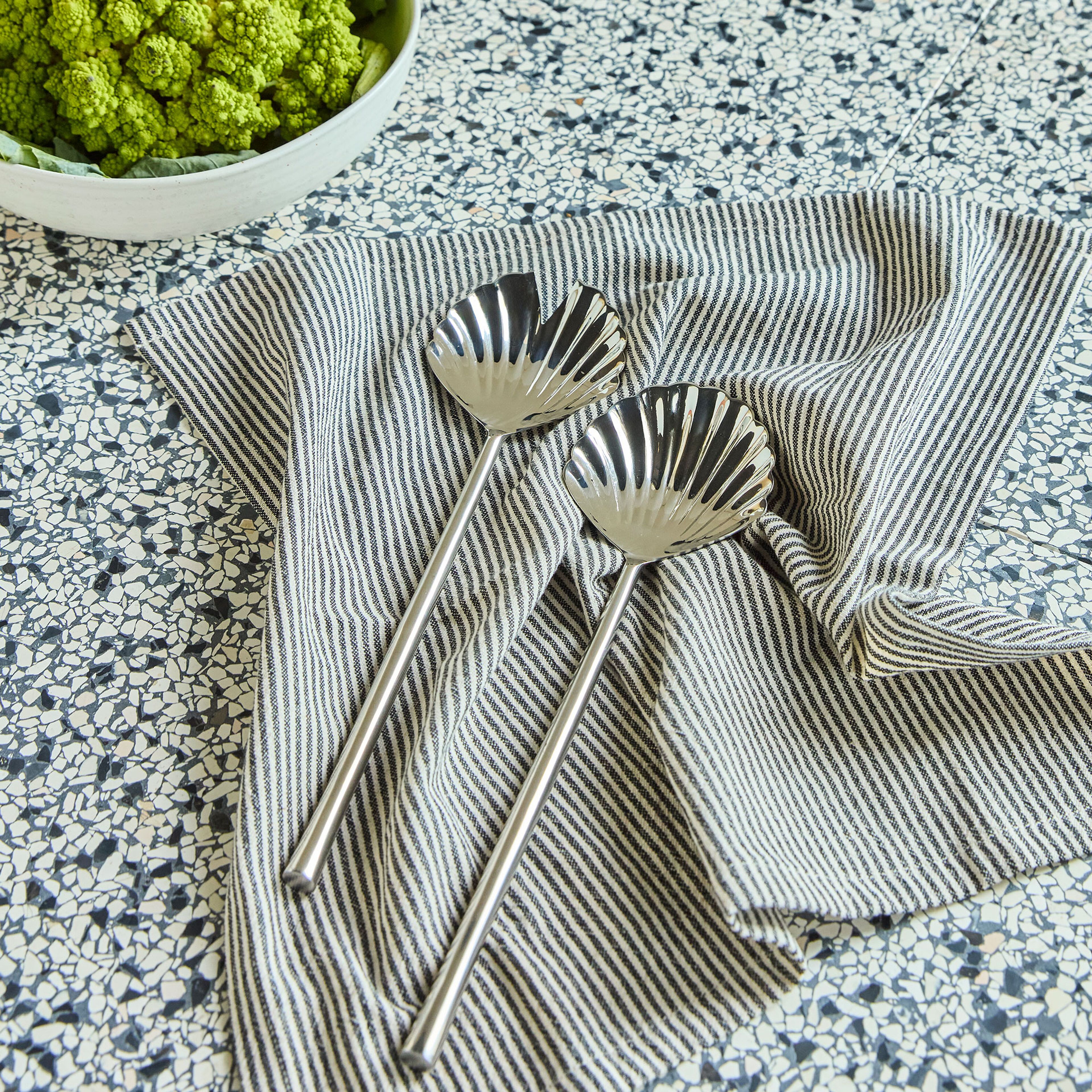 Salatsæt, rustfrit stål, 2 dele