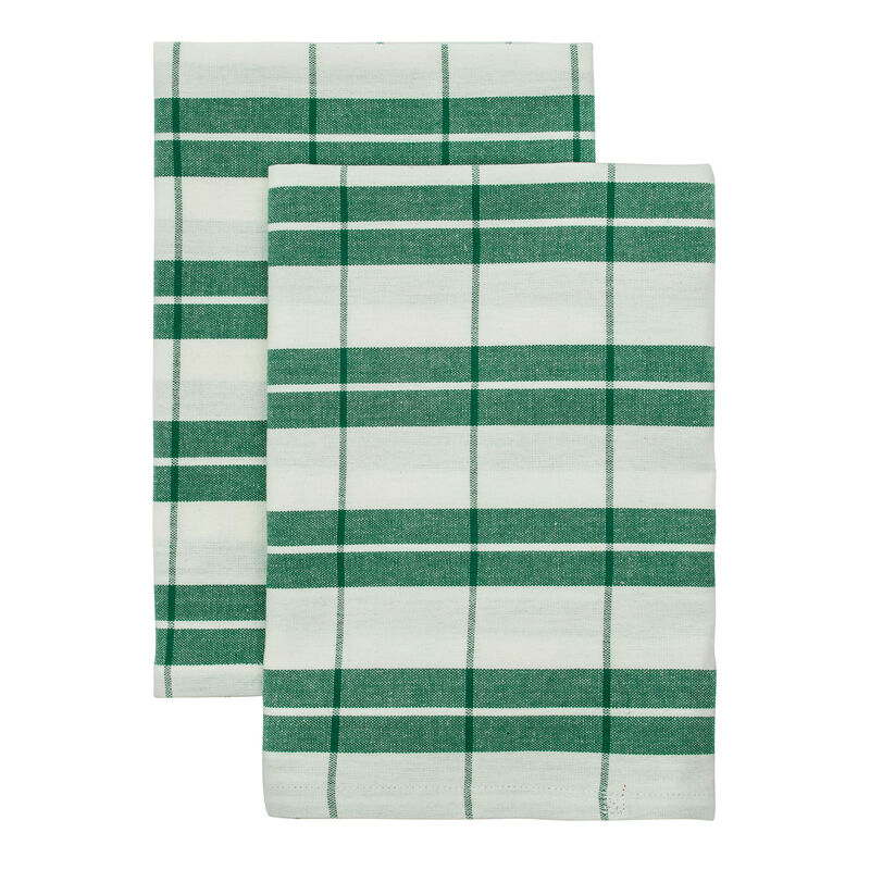 Kökshanddukar 2-pack, grön/vit
