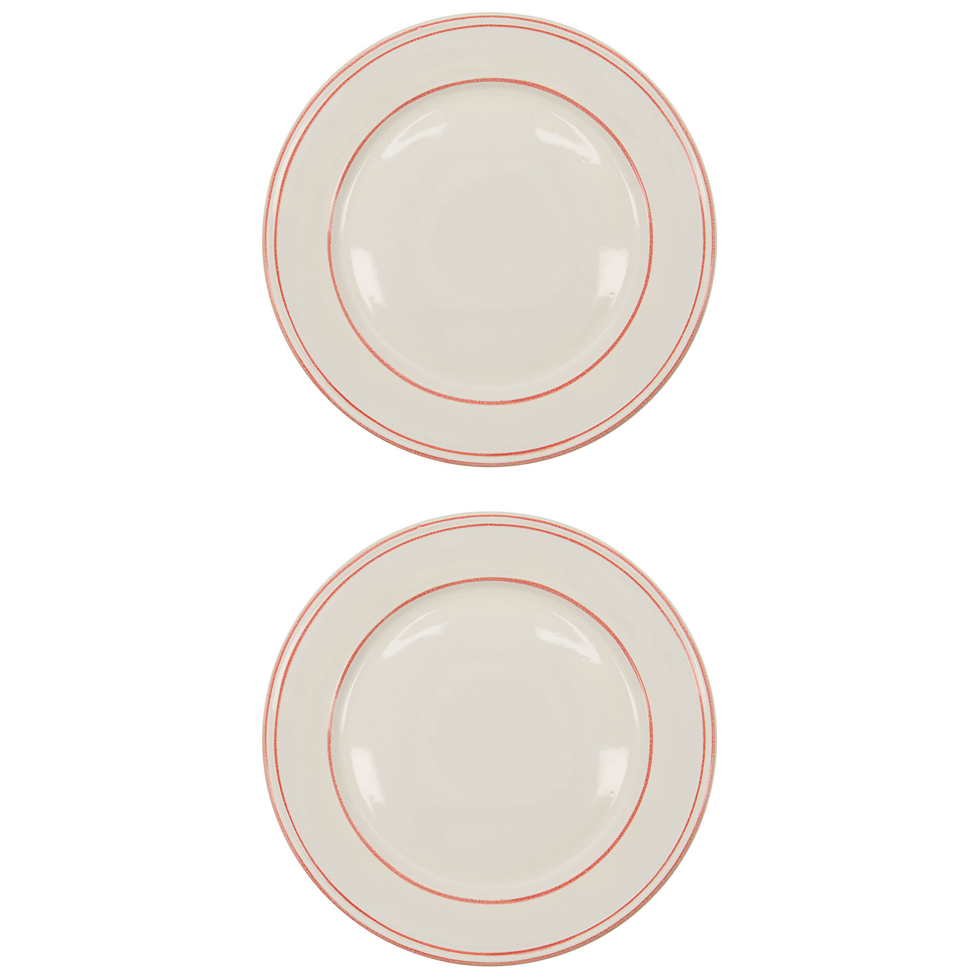 Nicolas vahé Bistro middagstallerken Ø27 cm, hvid/rød