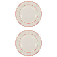 Bistro middagstallerken Ø27 cm, hvid/rød