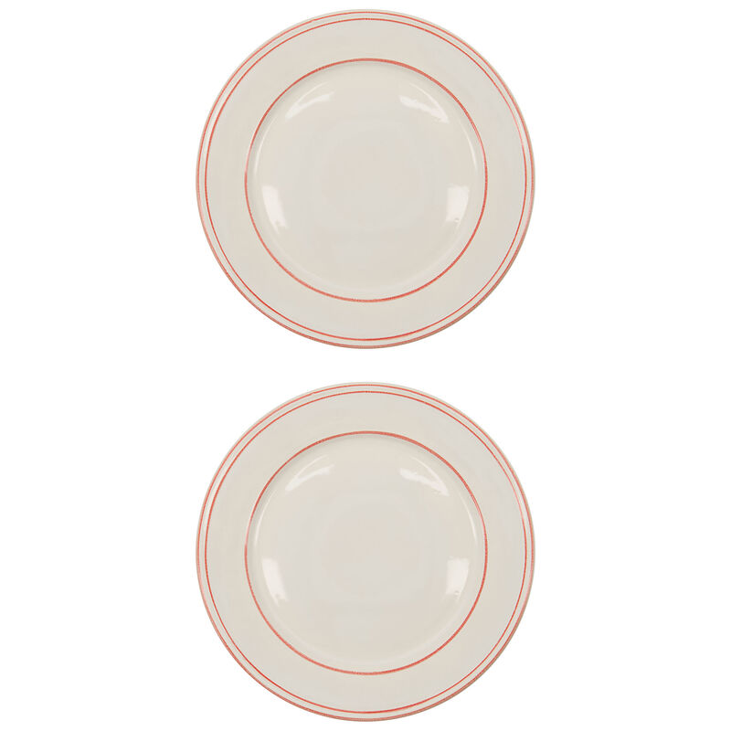 Bistro middagstallerken Ø27 cm, hvid/rød