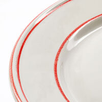 Bistro middagstallerken Ø27 cm, hvid/rød