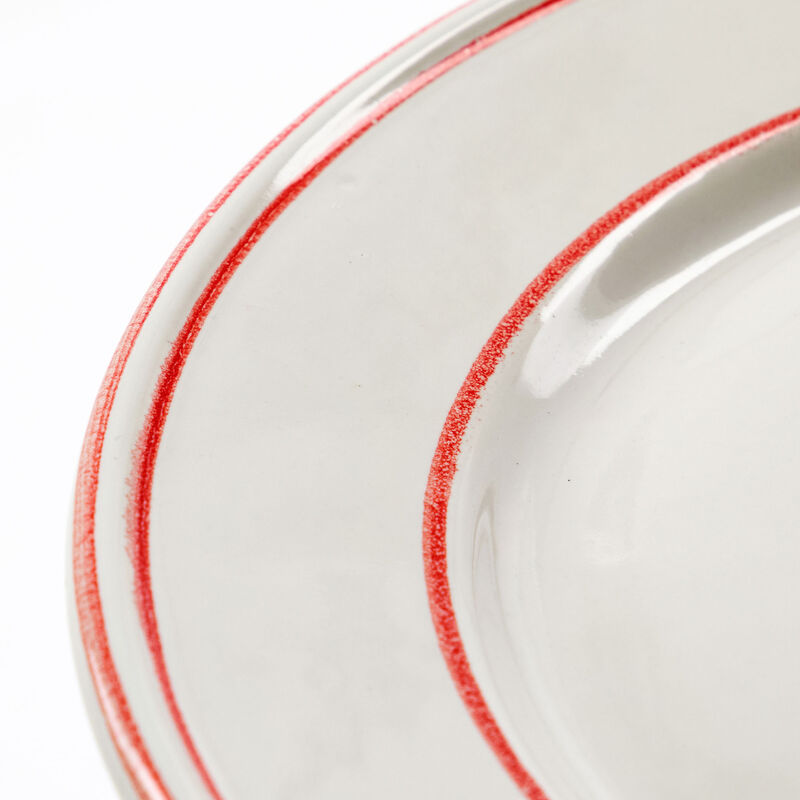 Bistro middagstallerken Ø27 cm, hvid/rød