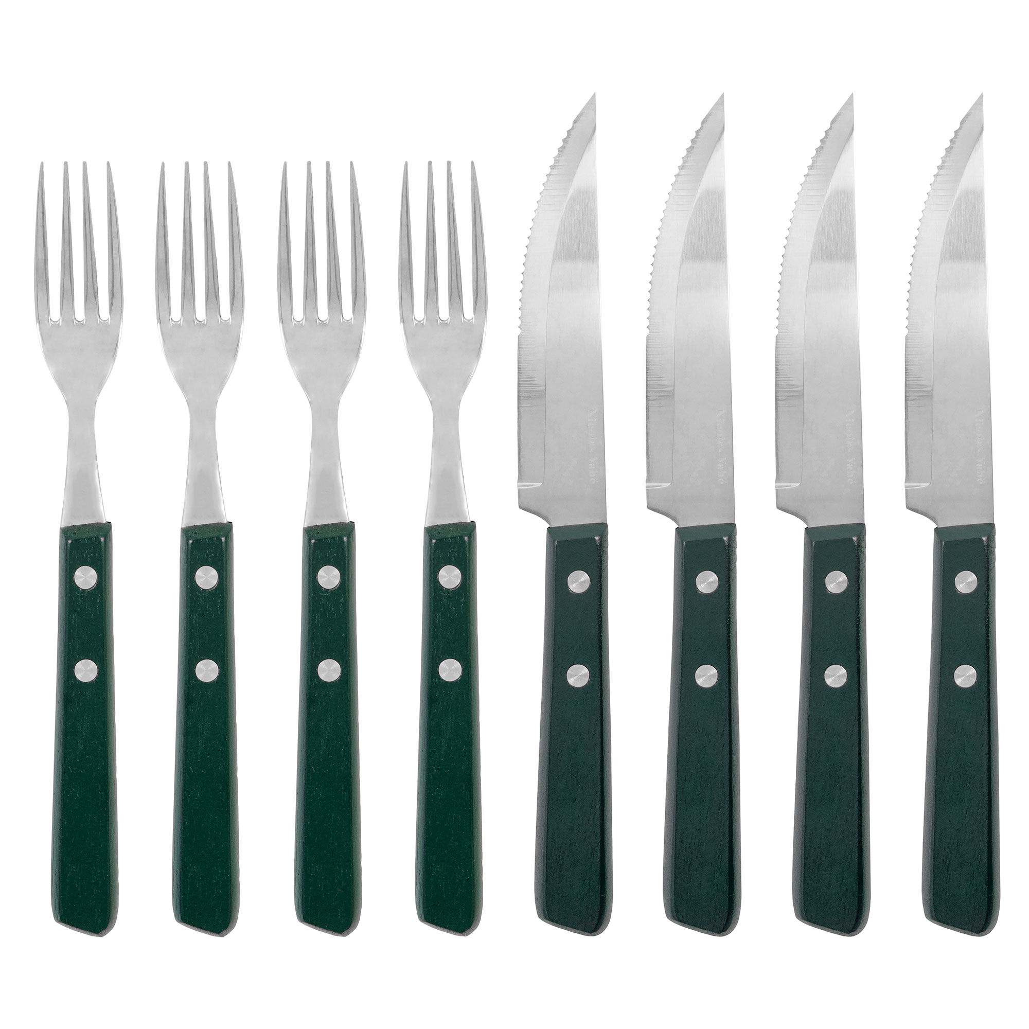 Nicolas Vah&eacute; Stekkniv- och gaffelset Gr&ouml;n