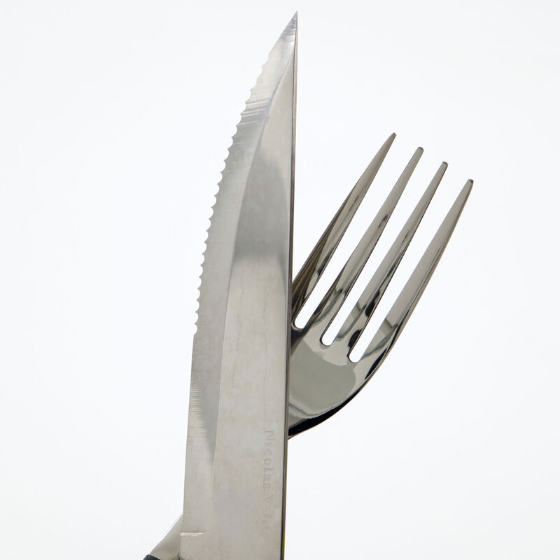 Steakkniv- og gaffelsæt 8 dele, grøn