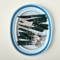 Steakkniv- og gaffelsæt 8 dele, grøn