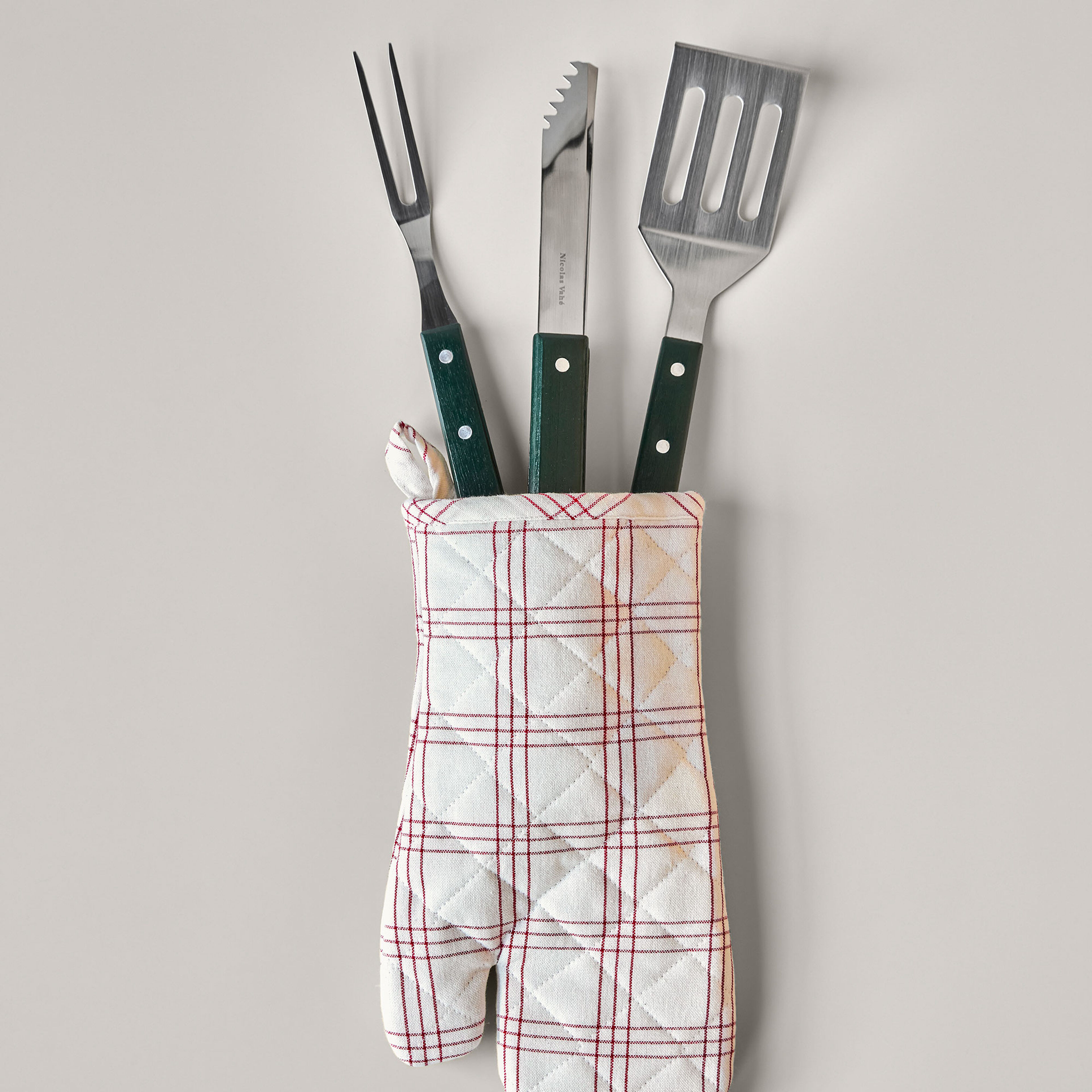 Grillredskap 3-delar, grön