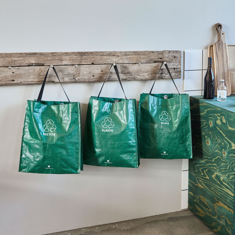 Recycle opbevaringspose til genbrug, grøn