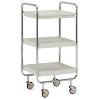 Serveringsvogn, offwhite/krom