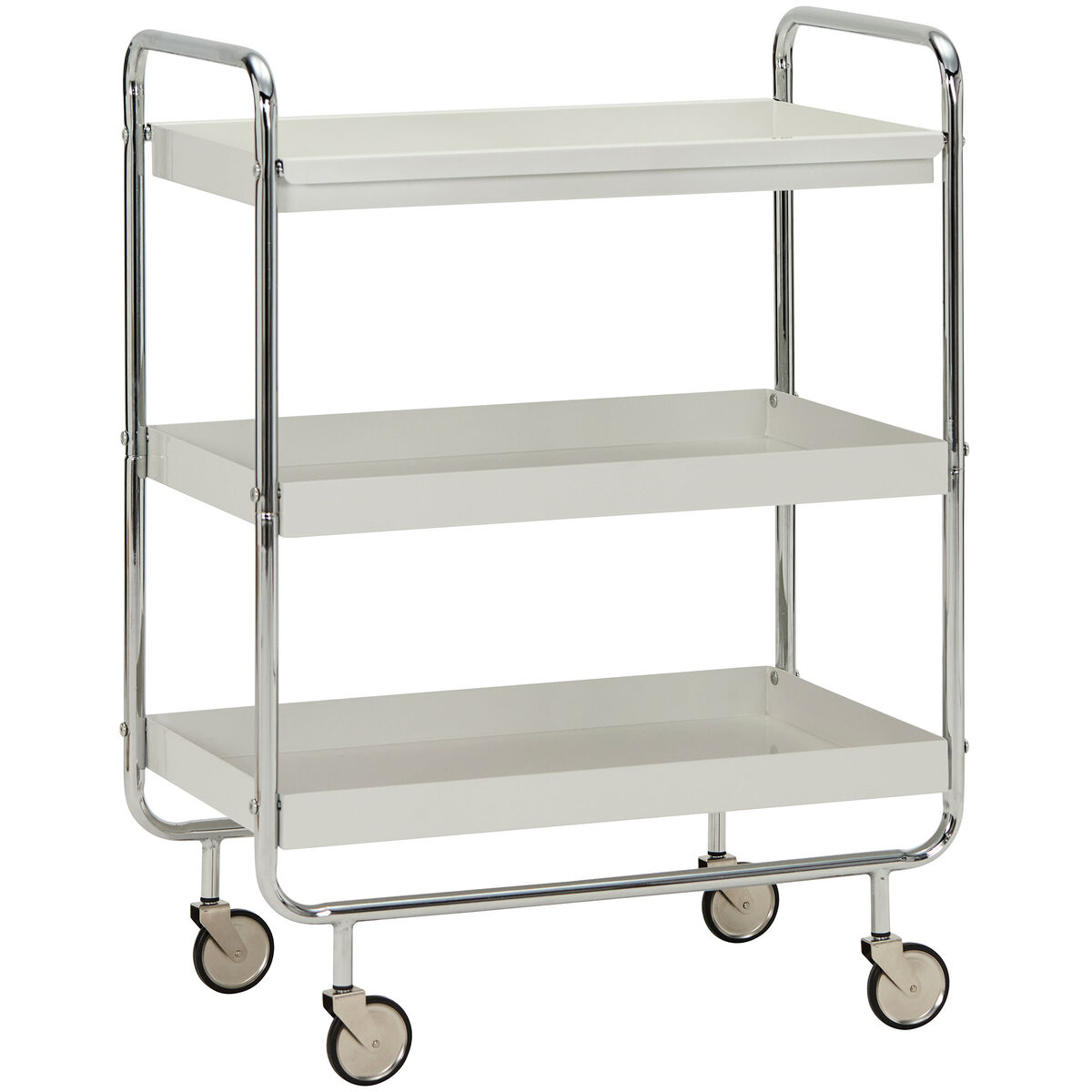 Serveringsvogn large, offwhite/crome