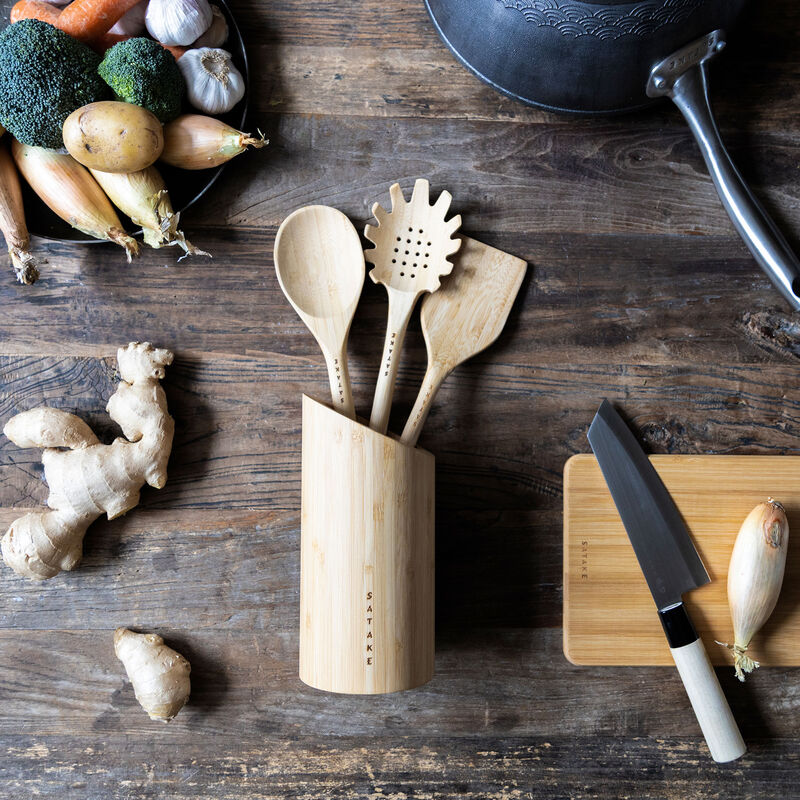 Redskapssett med holder, bambus