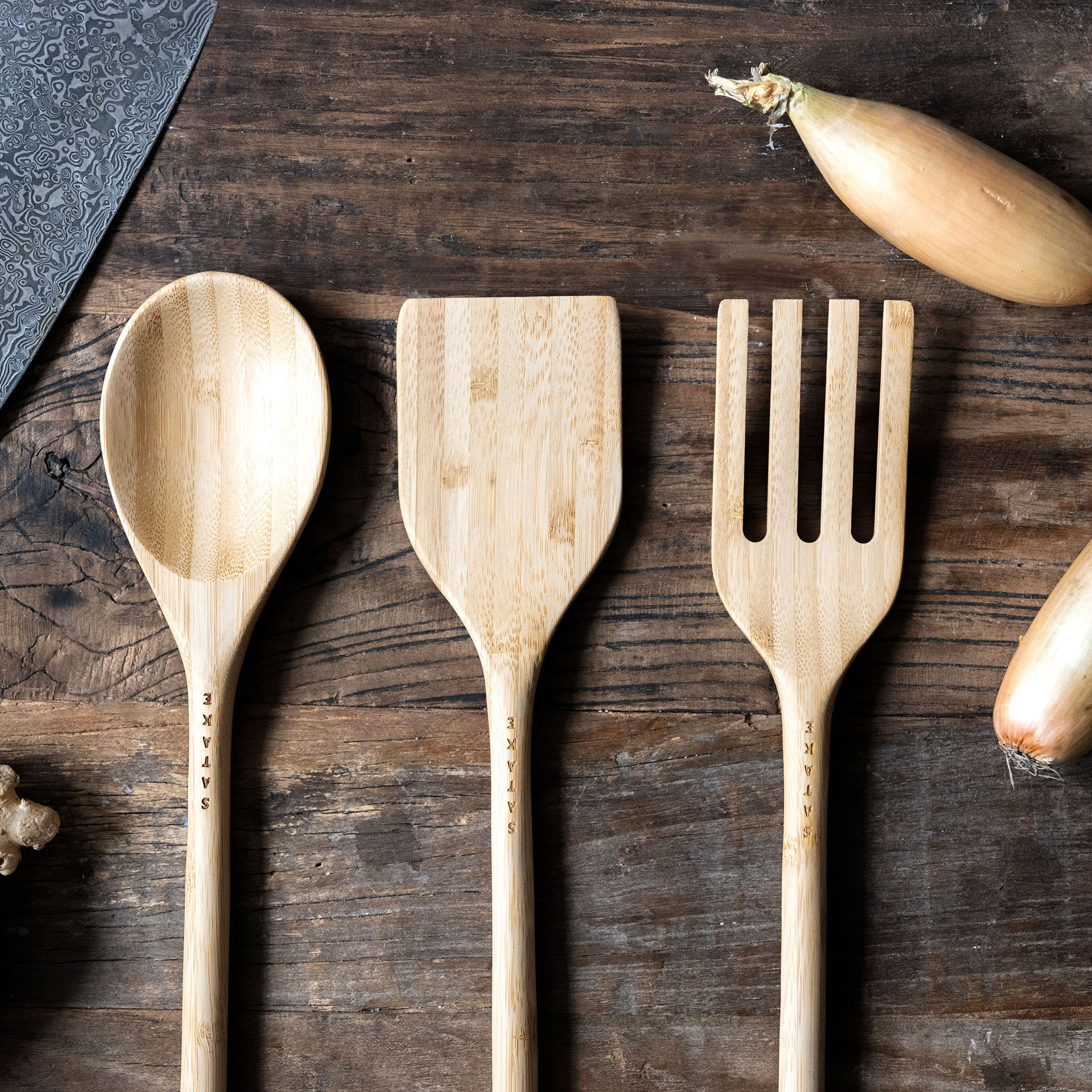 Redskapsset 3 delar, bambu