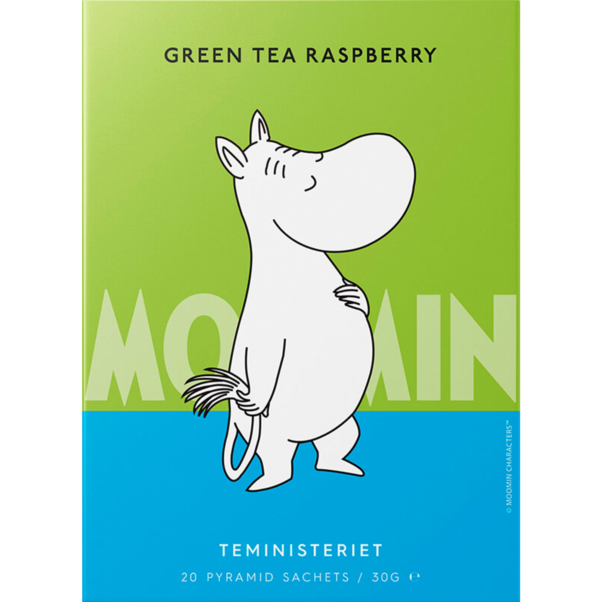 Moomin grönt te, hallon