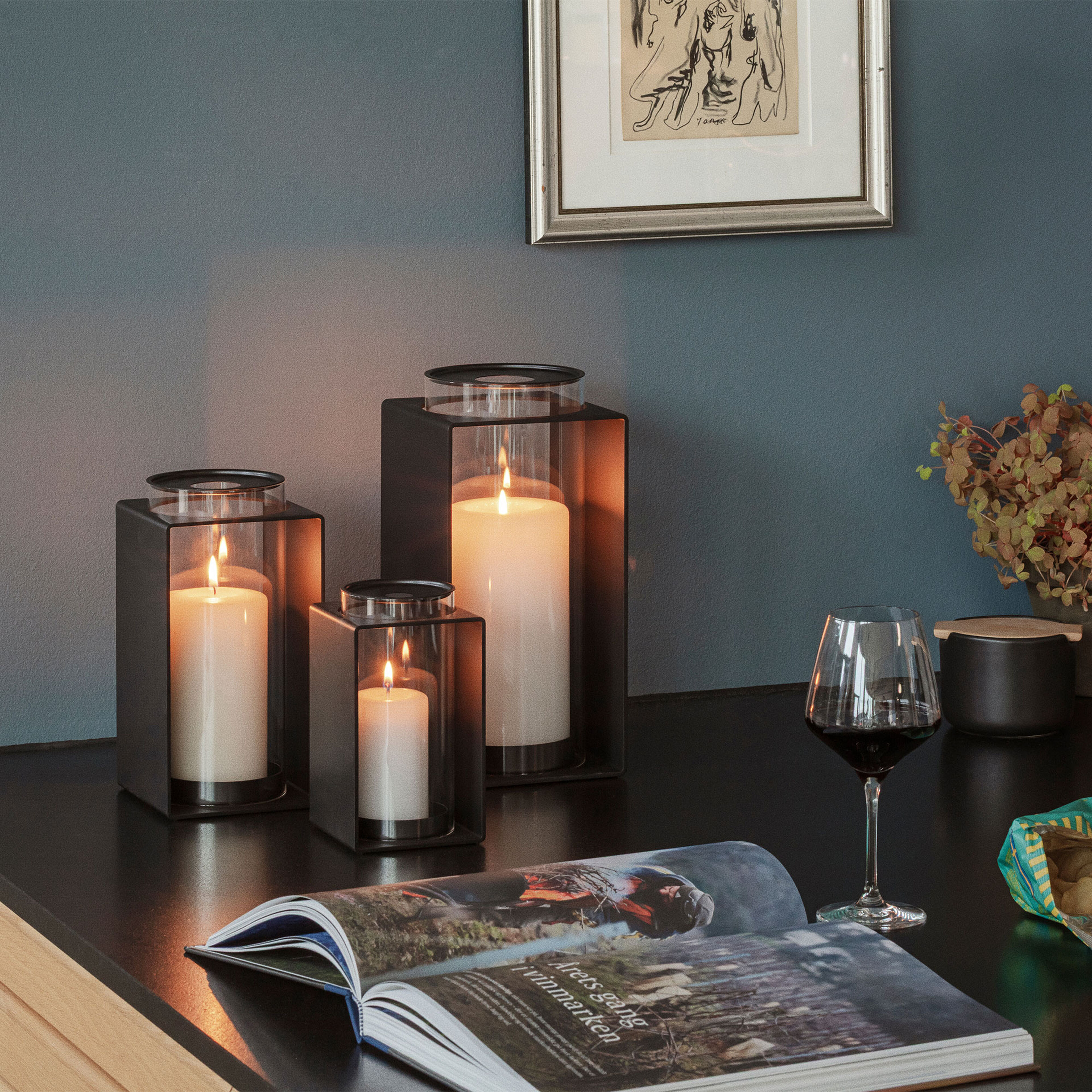 Glow lanterne 18 cm, sort