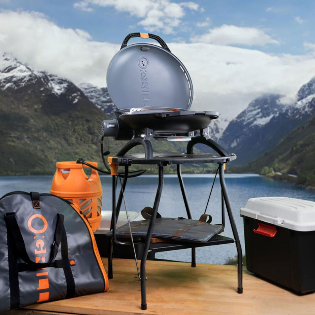500 portabel gasolgrill, svart