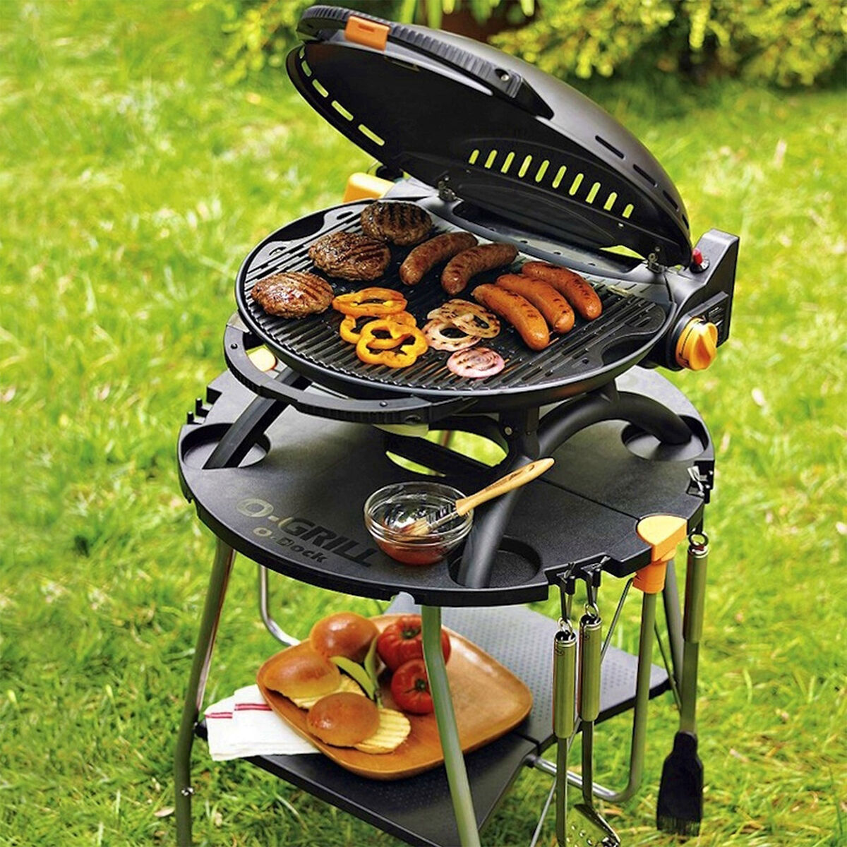 600 portabel gasolgrill, svart