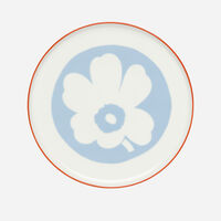 Unikko tarjoilulautanen 24 cm, valkoinen/vaaleansininen/oranssinpunainen