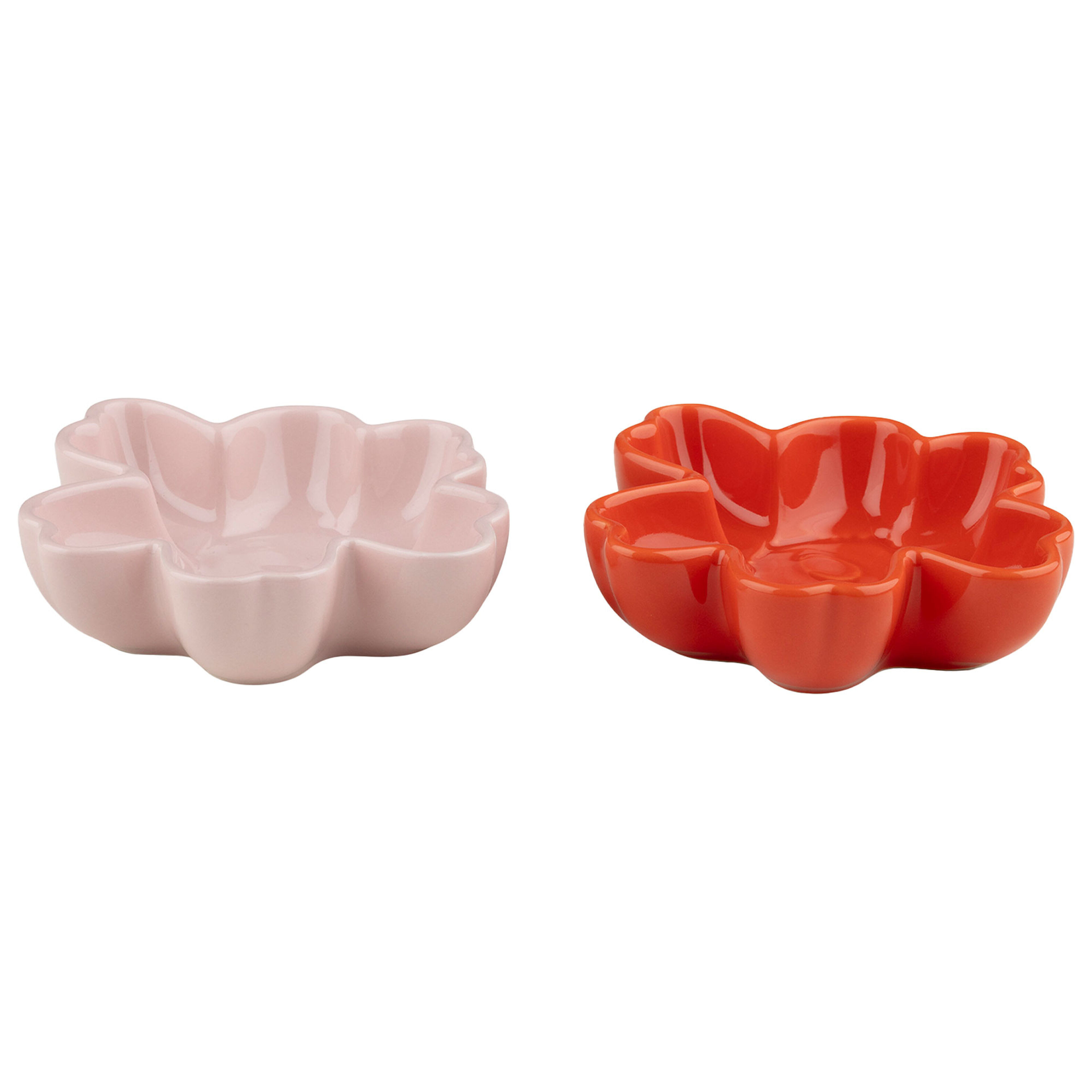 Unikko skål 11 cm 2-pak, lyserød/orangerød