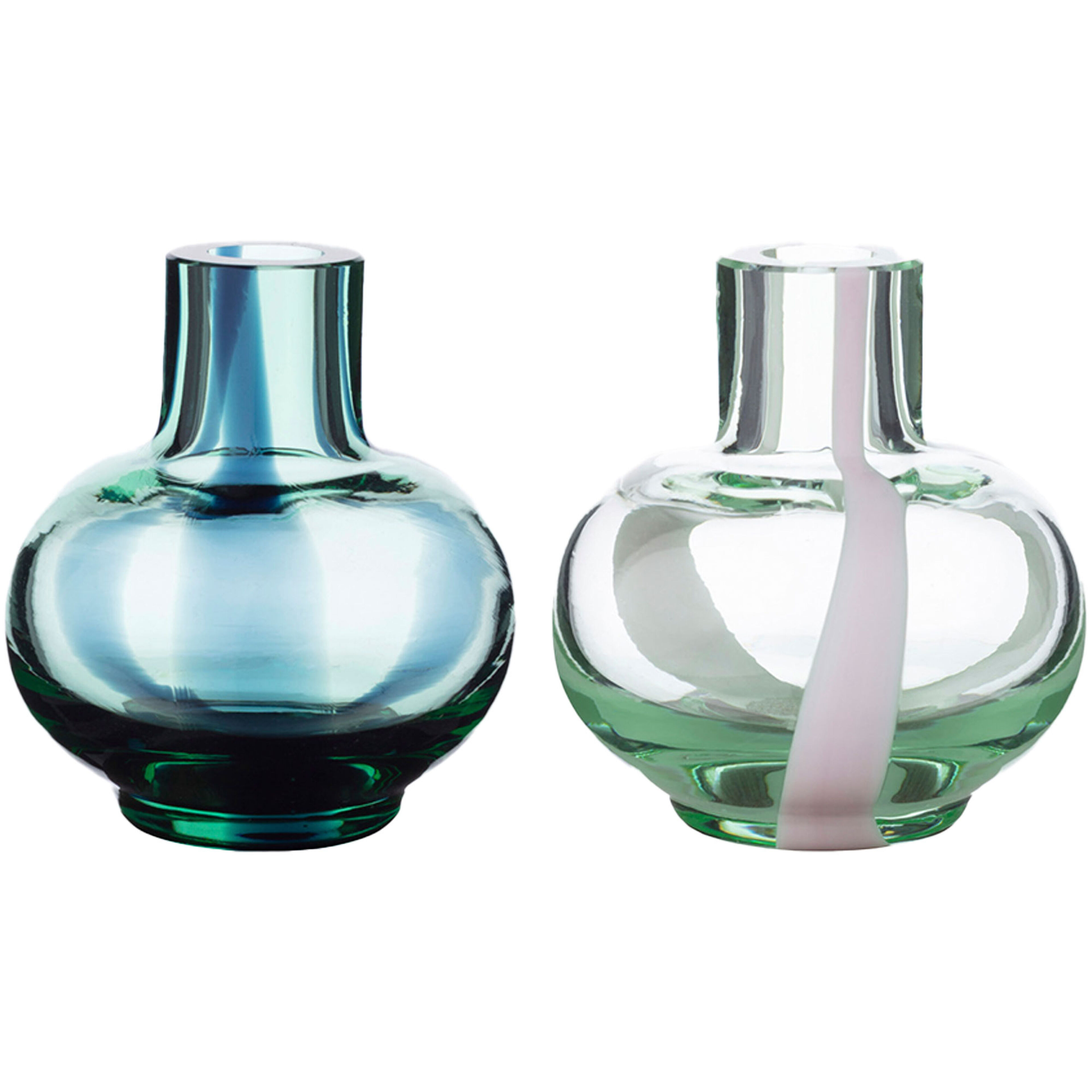 Mini vas 2-pack 6 cm, blå/grön/rosa